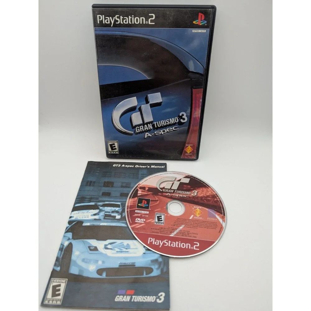 Gran Turismo 3 A-Spec Sony PlayStation 2 PS2 Complete CIB Black Label - Tested